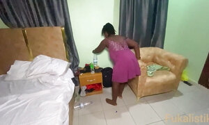 Ebony housemaid fucks madam's 20years old son for chores