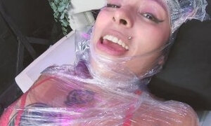 Prt 1 Mummification Sara plastic apnea masturbation humiliation