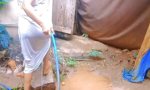 Sexy wife having bath in dirty place. Village women outdoor bath. Dirty women having sex. Asiyan village girl outside showering