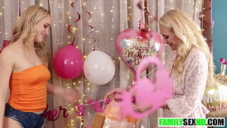 Blonde MILF gets special step mother's day gift