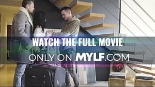 Stepson gropes stepmom's big tits to get a blowjob