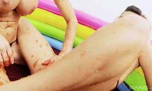 Sammy Jayne And Krystal Webb Fuck In A Pool Of Jelly - BANG!