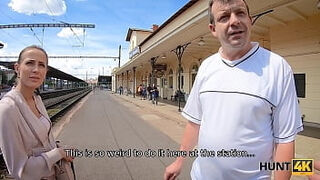 HUNT4K&period; Cuckold should watch how rich man fucks his girlfriend