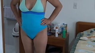 On the beach&comma; stepson wakes up with a hard cock and asks me to give each other a handjob