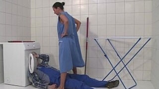 MMV FILMS German Mom draining the plumber