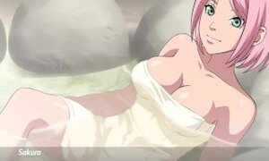 Visitando a la Tetona Milf Sakura en las Agua Termales - Sarada Rising