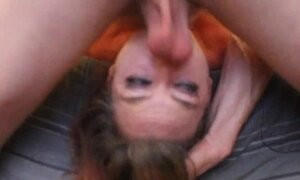 'Old video of cute submissive slut getting used for deepthroat facefuck'