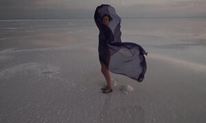 Erotic Dance On Salt Crust Of Salt Lake Elton