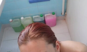 Slim Redhead Latina Tempted Her Brother-in-law To Fuck Her Hard In the Toilet While Her Sister Is Out