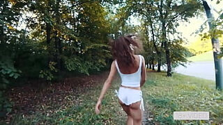 Real public anal sex near the road with cumshot in mouth&period; Mia Bandini