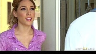 Sexy blond wife Lily Labeau is massaged & fucked by her masseur