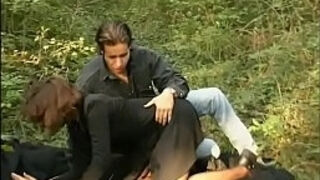 Wife cheating on her husband in the wood