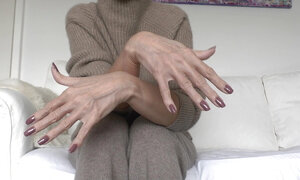 Lady Victoria Valente - Cashmere Knit Outfit, Beautiful Hands, Cocoa Fingernails, Close-ups, JOI