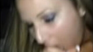 Hot wife takes a mouthful of cum while filmed on an iPhone