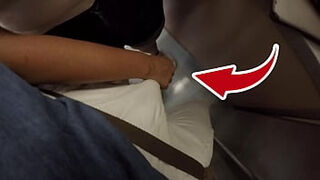 Unknown Blonde Milf with Big Tits Started Touching My Dick in Subway &excl; That's called Clothed Sex&quest;