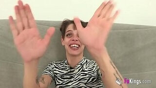 "THE HELL IS THAT&quest;&quest;" Iris and her first GIANT COCK