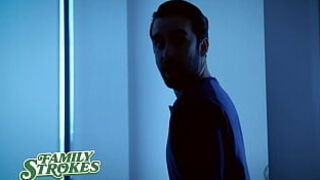 Stepson is perving on hot busty stepmom