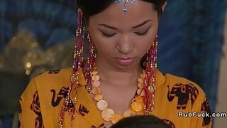 Asian yoga teacher licked and fucked