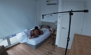 Behind The Scenes. My Step Mom Wakes Me Up With An Amazing Blowjob. English Subtitles