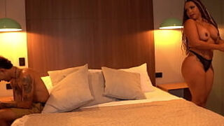 Skinny tattooed stepson ends up fucking his stepmother when they share a bed