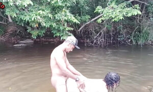 Valentine's casl bathing in dam on farm