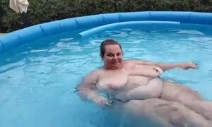 SSBBW floating naked in the pool and shaking her big fat ass! By Viola Tittenfee