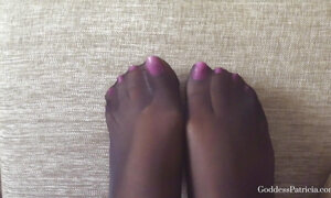 Pink Toes In Black Pantyhose