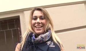 Girl With Blonde Hair Using A Dildo Before Having Group Sex With M A