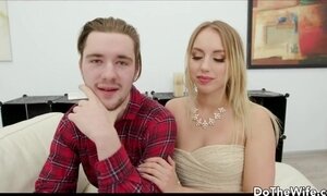 Embarrassed Cuck Watches a BBC Fuck His Blonde Wife Kira Thorn