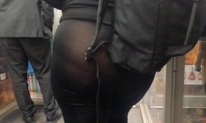 Wife transparent leggings with thong at store