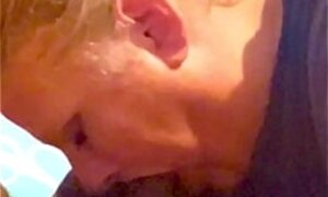 Sensual blowjob drinks cum