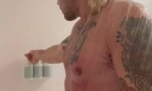 Shower Time Tattooed Muscular Man