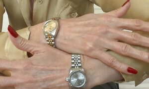 Long Natural Red Fingernails and Elegant Watches JOI Lady Victoria Valente